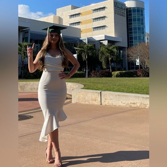 ASOS DESIGN Scuba Cami Pephem Midi Dress Sz.4 - Picture 10 of 11